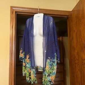 Kimono sheer cover-up